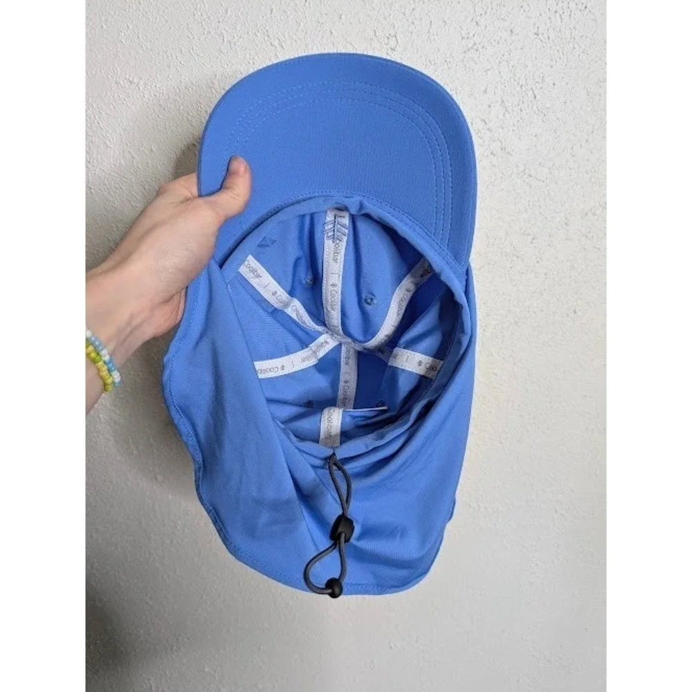 Coolibar‎ Kids Surf UPF 50+ Sun Protection Cap S/M Neck Flap Blue Adjustable Hat